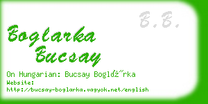 boglarka bucsay business card